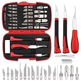 Mardatt 30Pcs Precision Hobby Craft Knife Set Includes Hobby Knife Cutting Tool, Blades, Sharping Stone and Tweezers, Premium Utility Knife Craft Knife Professional Hobby Knife for Carving Modeling