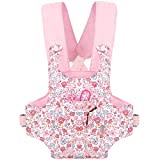 GAGAKU Baby Doll Carrier Stuffed Animal Carrier for Girls Doll Accessory Adjustable Straps for 12 to 24 inch Reborn Baby Dolls - Pink Flowers