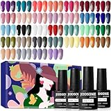 JODSONE 36 PCS Gel Nail Polish Set- Gel Nail Kit with 32 Colors Gel polish Kit Base Coat No Wipe Top Coat Matte Top Coat Nail Polish Set Green Blue Red Pink Collection Gifts for Women