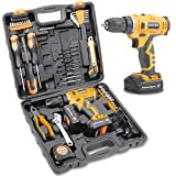 MasterSpec 47Pcs 12V Cordless Drill Driver Set Household Hand Tool Kit w/ 2 Batteries