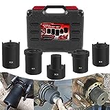 Sunluway Spindle Nut Socket Tool Kit 5 Pcs Axle Nut Socket Set Wheel Hub Nut Remover Installer 1/2” Drive for Ford Dana 50/60, Chevy, and Dodge, Replace# 648636 Lug Nut Spindle Socket Set