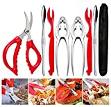 Crab Leg Crackers and Tools - Shellfish Nut Cracker for Nut Stainless Steel Seafood Crackers & Forks Cracker Set