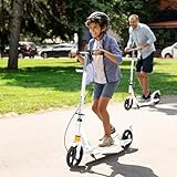 Monvelo Kick Scooter for Ages 7+ Kids,Max 100kg,Foldable Adult Scooter with 2 Big Wheels,Safe Skating,4 Adjustable Levels,Lightweight & Portable,Dual Shock Absorption,Disc Brake