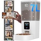 Frienhund Automatic Cat Feeder with 3 Megapixels Full HD Camera: 5G WiFi Automatic Dog Feeder for Large Breed,Cat Food Dispenser with Night Vision for Multiple Pets,Detachable for Easy Clean-7L(29Cup)