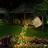 QOCNAM Solar Garden Lights, Solar Watering Can with Lights, Retro Metal Hanging Solar Lantern with String Lights, Solar Lanterns Outdoor Waterproof Garden Decor for Walkway Backyard Patio Lawn Garden