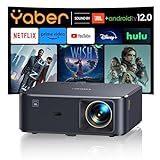 [Sound by JBL & Dolby Audio] 4K Projector with Android TV 12.0, YABER K2s 800 ANSI Auto Focus Keystone WiFi 6 Bluetooth Projector, Native 1080P Home Outdoor Portable Projector with Netflix 7000+ Apps