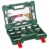 Bosch Accessories 91-Piece V-Line Titanium Drill Bit and Screwdriver Bit Set with Ratcheting Screwdriver (For Wood, Masonry, and Metal)