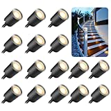 Recessed LED Deck Light Kits with Protecting Shell φ32mm,16Pack SMY Lighting Outdoor LED Landscape Lights IP67 Waterproof 12V Low Voltage for Garden Steps Stair Patio Floor Kitchen (AU Plug Included)