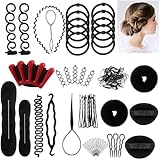 Hair Styling Set, Hair Design Styling Tools Accessories DIY Hair Accessories Hair Modelling Tool Kit Hairdresser Kit Set Magic Simple Fast Spiral Hair Braid Hair Braiding Tool, Set of 25