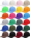 Handepo 24 Pcs Blank Baseball Cap Adjustable Back Strap Plain Blank Camouflage Hat Unisex Baseball Cap for Trucker Men Women, Colorful, One Size