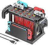 Switch Games Organizer Station with Controller Charger, Charging Dock for Nintendo Switch & OLED Joycons, Kytok Switch Storage and Organiser for Games, TV Dock, Pro Controller, Accessories Kit Storage