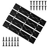 KINBOM 4 Pcs 6 Inch Piano Hinges and 24 Screws, Metal Piano Hinge Stainless Steel Continuous Hinge Heavy Duty Piano Hinge with Holes for Piano Cabinet Door Window Boat (Black)