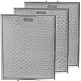 SPARES2GO Cooker Hood Metal Aluminium Grease Filter for Kitchen Extractor Fan Vent (Pack of 3 Filters, Silver, 300 x 250 mm)