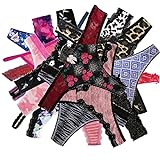 HORIOL 10 Pack Variety of Panties for Women Sexy Lace Thongs G-Strings T-Back Cotton Briefs Underwear